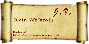 Jurin Vászoly névjegykártya